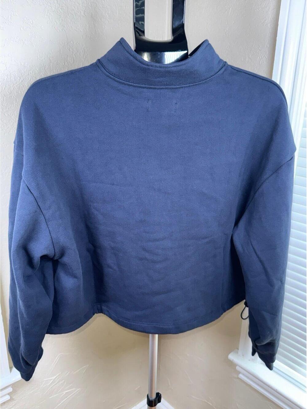 SET Active Sportbody Half Zip Sweatshirt Navy Cropped Pullover Size S N - Picture 2 of 3